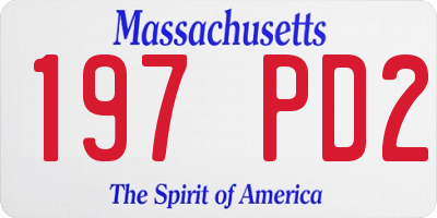 MA license plate 197PD2