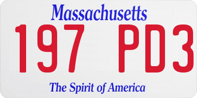 MA license plate 197PD3