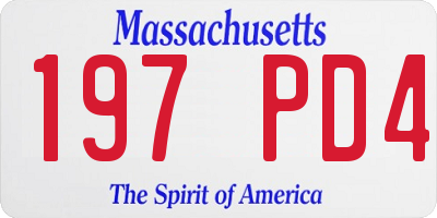 MA license plate 197PD4