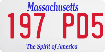 MA license plate 197PD5
