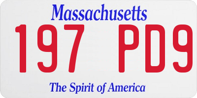 MA license plate 197PD9