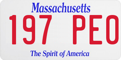 MA license plate 197PE0