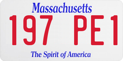MA license plate 197PE1