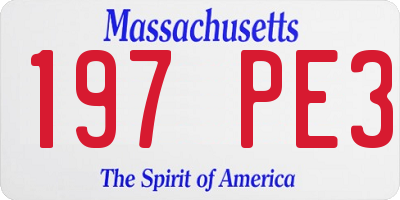 MA license plate 197PE3
