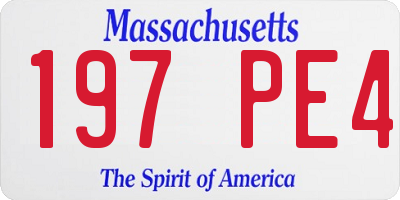 MA license plate 197PE4