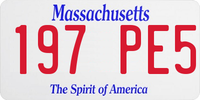 MA license plate 197PE5