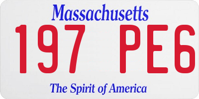MA license plate 197PE6
