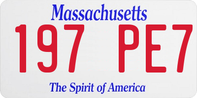 MA license plate 197PE7