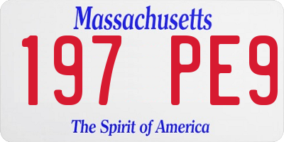 MA license plate 197PE9