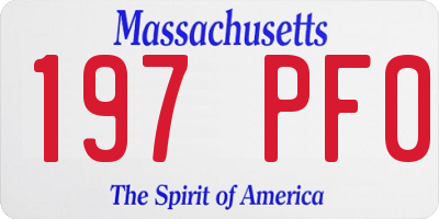 MA license plate 197PF0