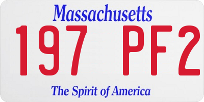 MA license plate 197PF2