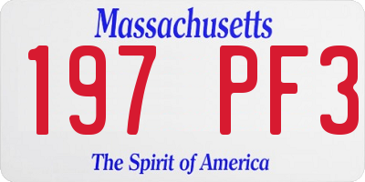 MA license plate 197PF3