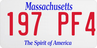 MA license plate 197PF4