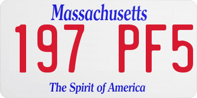 MA license plate 197PF5