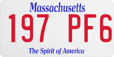 MA license plate 197PF6