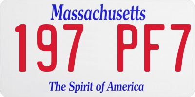MA license plate 197PF7