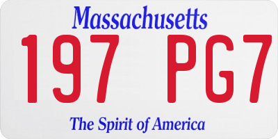 MA license plate 197PG7