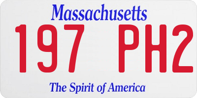 MA license plate 197PH2