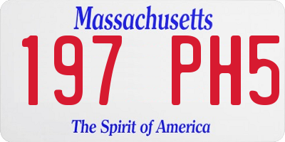 MA license plate 197PH5
