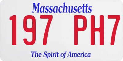 MA license plate 197PH7