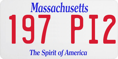 MA license plate 197PI2