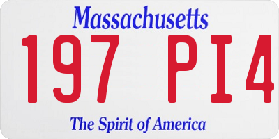 MA license plate 197PI4