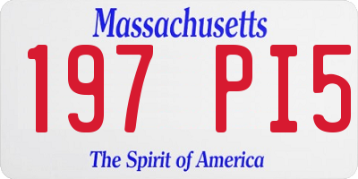 MA license plate 197PI5