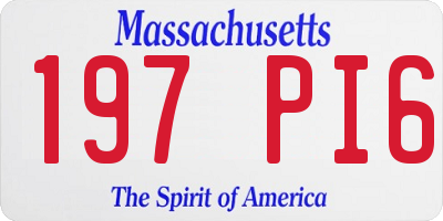 MA license plate 197PI6