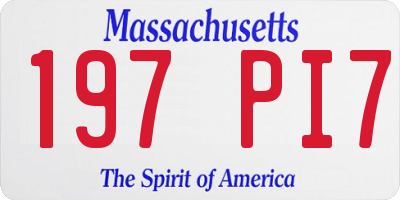 MA license plate 197PI7