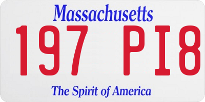 MA license plate 197PI8