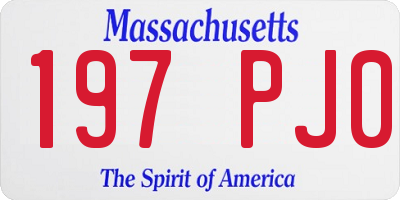 MA license plate 197PJ0