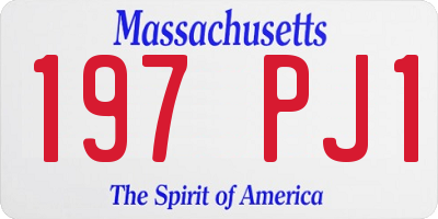 MA license plate 197PJ1