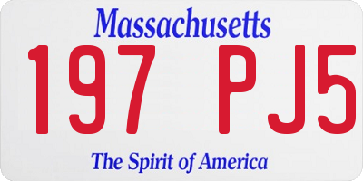 MA license plate 197PJ5