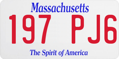 MA license plate 197PJ6