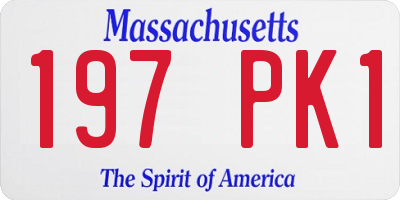 MA license plate 197PK1