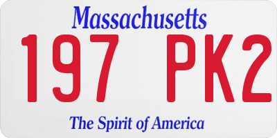MA license plate 197PK2