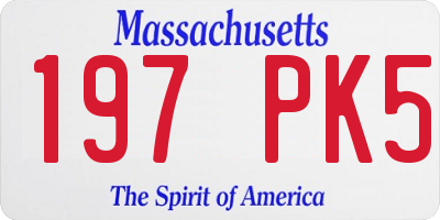 MA license plate 197PK5