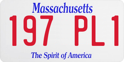 MA license plate 197PL1