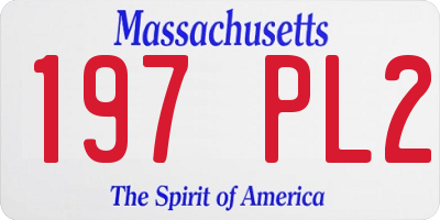 MA license plate 197PL2