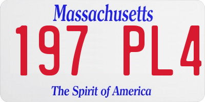 MA license plate 197PL4