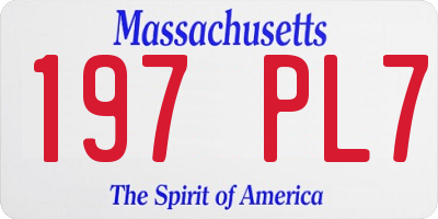 MA license plate 197PL7