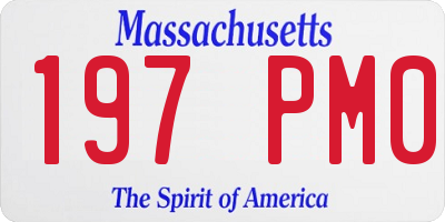MA license plate 197PM0