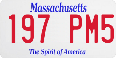 MA license plate 197PM5