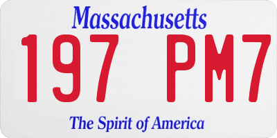 MA license plate 197PM7