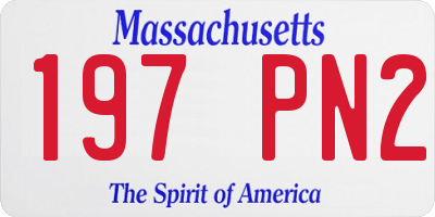 MA license plate 197PN2