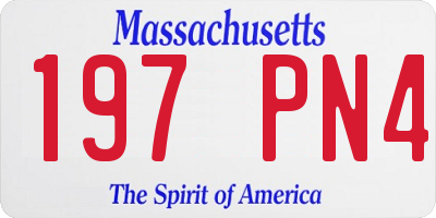 MA license plate 197PN4