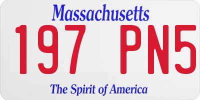 MA license plate 197PN5