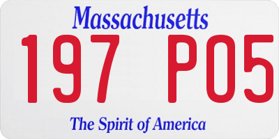 MA license plate 197PO5
