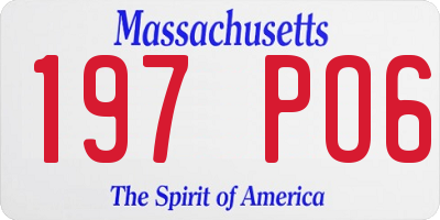MA license plate 197PO6