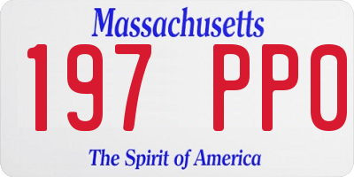 MA license plate 197PP0